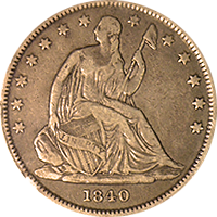 1840 Seated Liberty Half Dollar