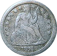 1841 Seated Liberty Dime