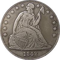 1842 Seated Liberty Dollar