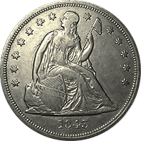 1843 Seated Liberty Dollar