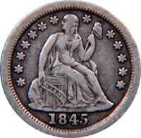 1845 Seated Liberty Dime
