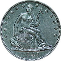 1848 Seated Liberty Half Dollar