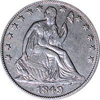 1849 Seated Liberty Half Dollar