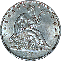 1850 Seated Liberty Half Dollar