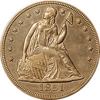 1851 Seated Liberty Dollar