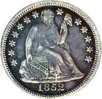 1852 Seated Liberty Dime