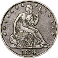 1854 Seated Liberty Dollar