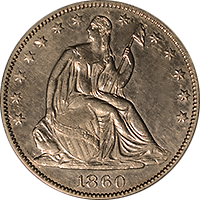 1860 S Seated Liberty Half Dollar