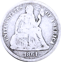 1861 Seated Liberty Dime
