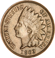 1863 Indian Head Penny