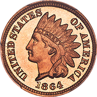 1864 Copper Indian Head Cent