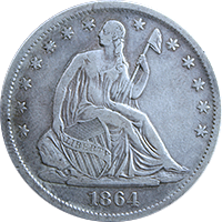 1864 Seated Liberty Half Dollar