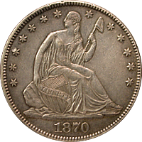 1870 CC Seated Liberty Half Dollar