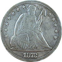 1872  Liberty Seated Dollar Value