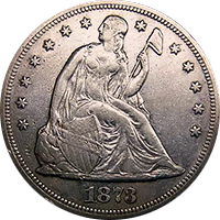 1873 CC Seated Liberty Dollar