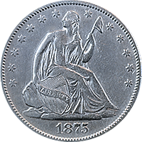1875 S Seated Liberty Half Dollar