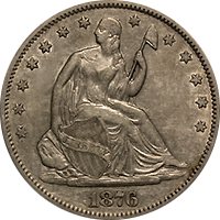 1876 CC Seated Liberty Half Dollar