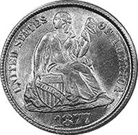 1877 S Seated Liberty Dime