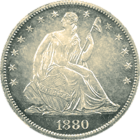 1880 Seated Liberty Half Dollar