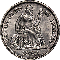 1882 Seated Liberty Dime
