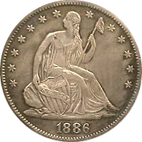 1886 Seated Liberty Half Dollar