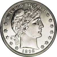 1892 S Barber Half Dollar