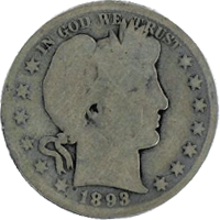 1893 O Barber Half Dollar