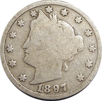 1897 Liberty Head V Nickel