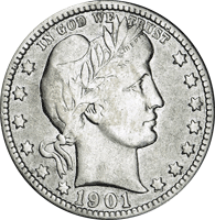 1901 S Barber Quarter Value