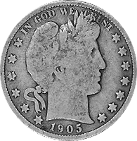 1905 O Barber Half Dollar