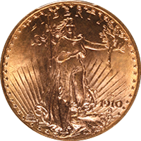 1910 D St Gaudens Double Eagle