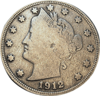 1912 S Liberty Head V Nickel