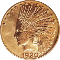 1920 S Indian Head Gold Eagle