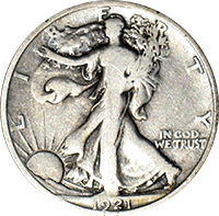 1921 D Walking Liberty Half Dollar