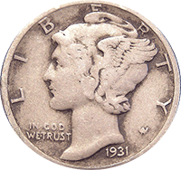 1931 S Mercury Dime