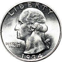1934 D Washington Quarter