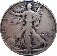 1937 D Walking Liberty Half Dollar