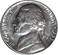 1938 S Jefferson Nickel