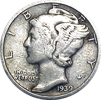 US Mercury silver Dimes Price per Each Coin 1939-S 1940-S 1941-s CHECK Inventory 