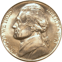 1943 S Jefferson Nickel