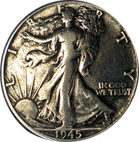 1945 S Walking Liberty Half Dollar