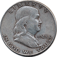 1948 D Ben Franklin Half Dollar