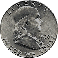 1950 D Ben Franklin Half Dollar