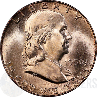 1950 D Ben Franklin Half Dollar