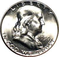 1956 Ben Franklin Half Dollar