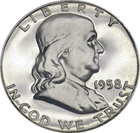 A 1960 P Franklin Half Dollar 90% SILVER US Mint "Average Circulation" 
