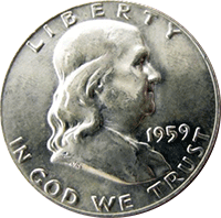 1959 D Ben Franklin Half Dollar