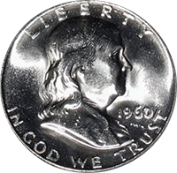 1960 D Ben Franklin Half Dollar
