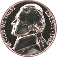 1960 D Jefferson Nickel