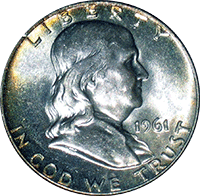 1961 D Ben Franklin Half Dollar